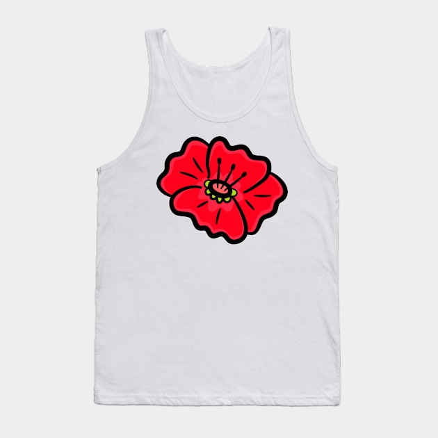 Flower Red Tank Top by Design Anbay